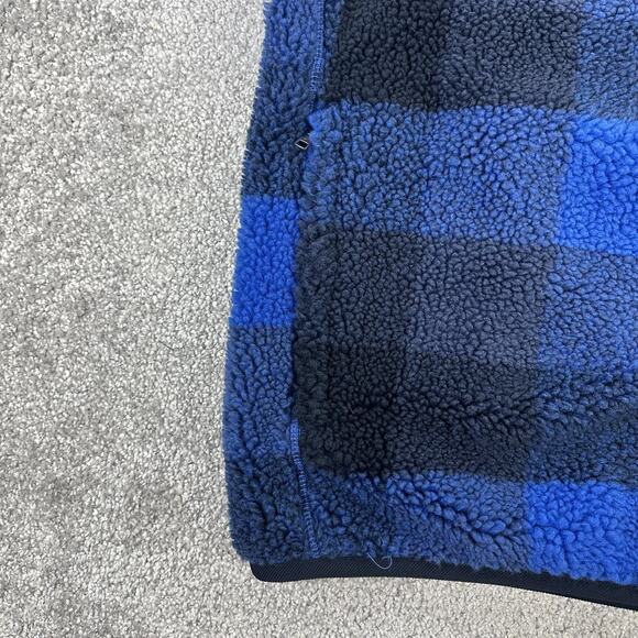 Nike Sherpa Fleece Pullover Mens Medium Blue Buffalo Plaid 1/4 Zip FZ0896-475 - Picture 4 of 11
